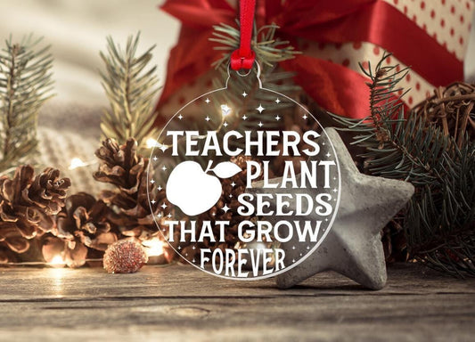 Teacher Plant Seeds Christmas Bauble Teaching Assistant Nursery Gift Decoration