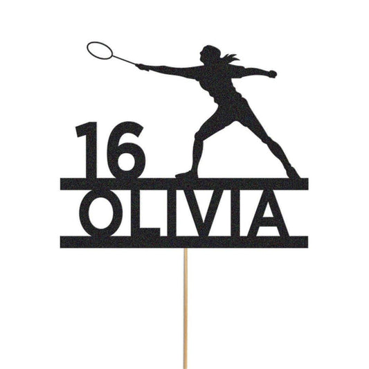 Personalised Glitter Tennis Cake Topper: Any Name & Age