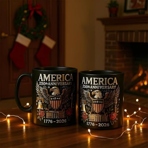U S 250th Anniversary 1776-2026 Celebrates | Ceramic Coffee Mug | 11 OZ