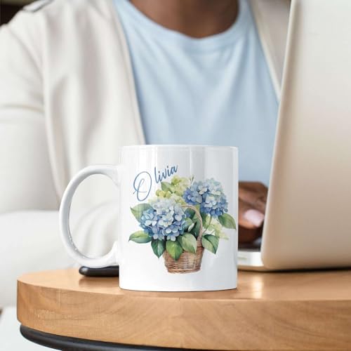 Novelty Customized Hydrangea Travel Custom | Customised Coffee Mug | 11 OZ