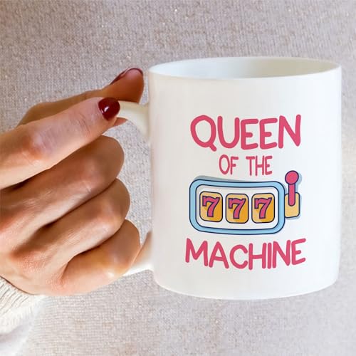 Funny Queen Of The Slot Machine Hilarious Gift | Ceramic Coffee Mug | 11 OZ