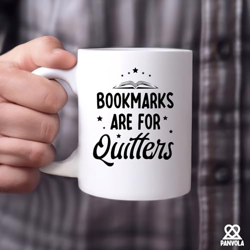 Bookmarks Are For Quitters Book Lovers Gifts | Ceramic Coffee Mug | 11 OZ