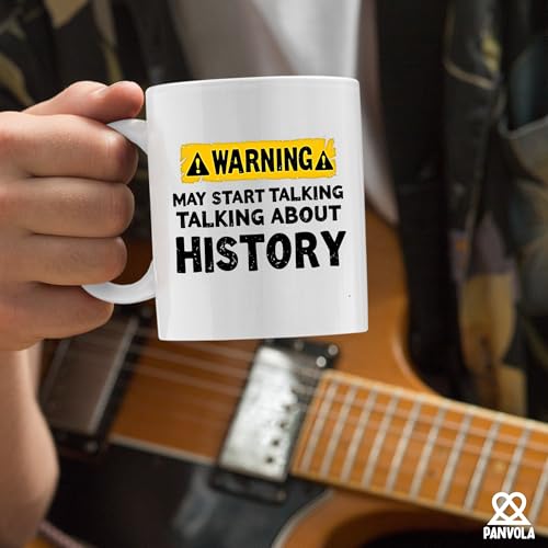 Warning May Start Talking About History Funny | Ceramic Coffee Mug | 11 OZ