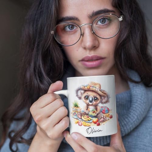Customized Cute Koala Accent Personalized | Customised Coffee Mug | 11 OZ
