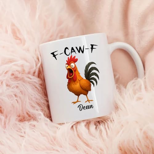 Personalized Caw F Rooster Humorous Crazy | Customised Coffee Mug | 11 OZ