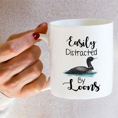 Funny for Loon Lover Easily Distracted By | Ceramic Coffee Mug | 11 OZ