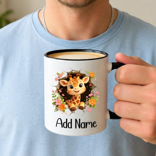 Giraffe Custom Breaking Through Wall | Customised Coffee Mug | 11 OZ