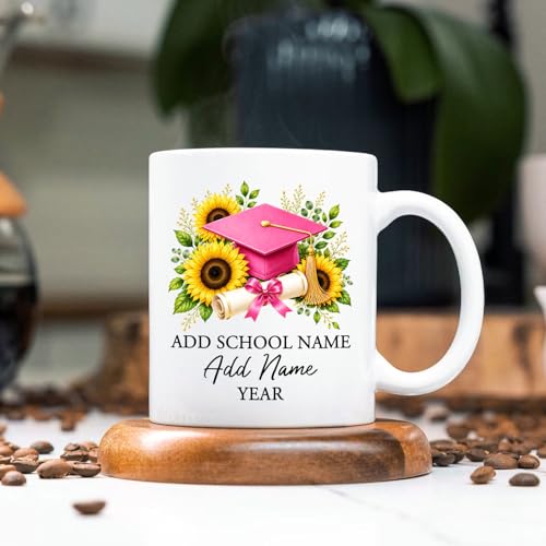 Custom Name Year Graduation Cap | Customised Coffee Mug | 11 OZ