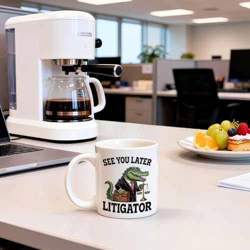 See You Later Litigator Funny Crocodile Lawyer | Ceramic Coffee Mug | 11 OZ