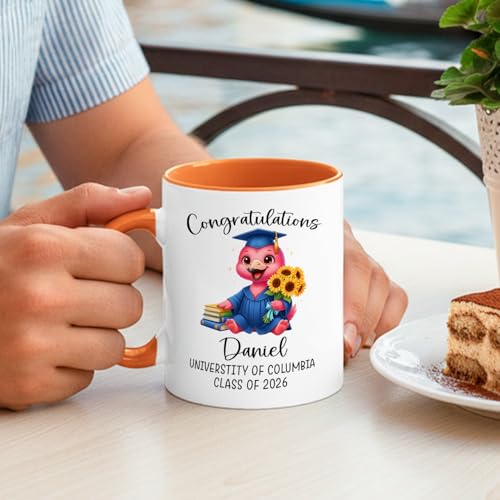 Personalized Name Congratulations Flamingo | Customised Coffee Mug | 11 OZ