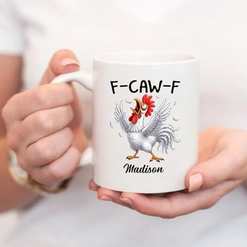 Custom Crazy Angry Chicken Rooster Caw-F 11 | Customised Coffee Mug | 11 OZ