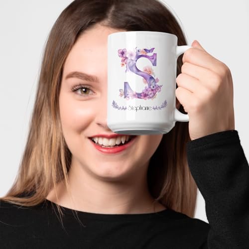 Personalized Name Letter S With Butterfly | Customised Coffee Mug | 11 OZ