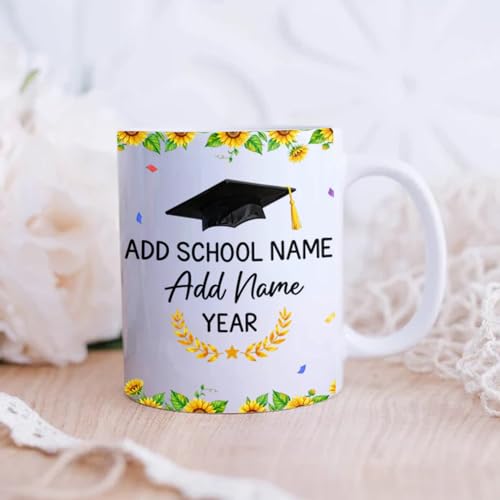 Personalized Happy Graduation Monkey with | Customised Coffee Mug | 11 OZ