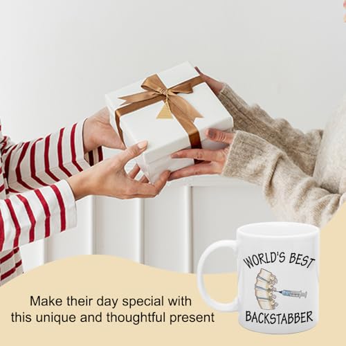 DYJYBMY World S Best Backstabber Funny | Ceramic Coffee Mug | 11 OZ