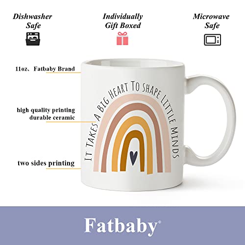Fatbaby Teacher It Takes A Big Heart To Shape | Ceramic Coffee Mug | 11 OZ