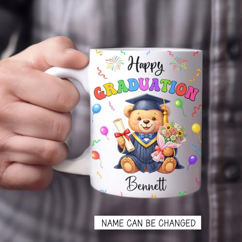 Personalized Happy Graduation Accent with | Customised Coffee Mug | 11 OZ