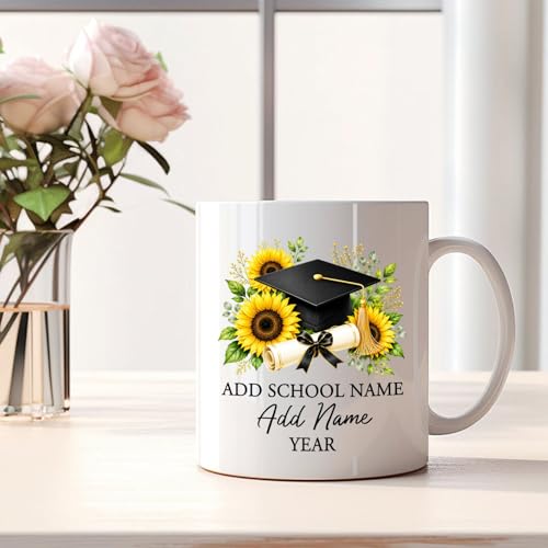 Custom Graduation Cap Personalized School | Customised Coffee Mug | 11 OZ