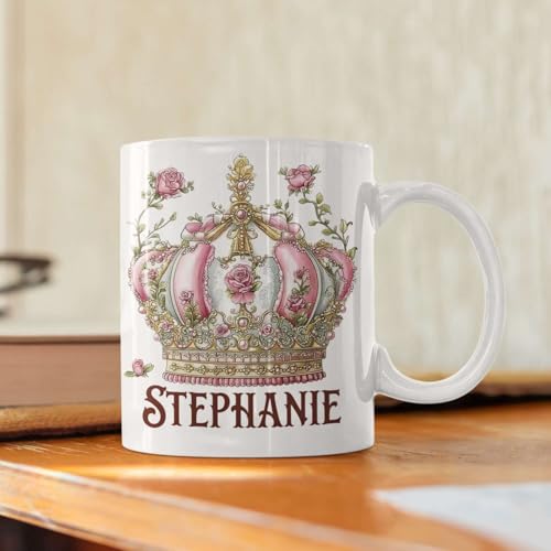 Personalized Floral Crown Gift For | Customised Coffee Mug | 11 OZ