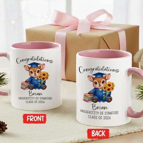 Deer Graduation Gifts For Animal Lovers | Customised Coffee Mug | 11 OZ