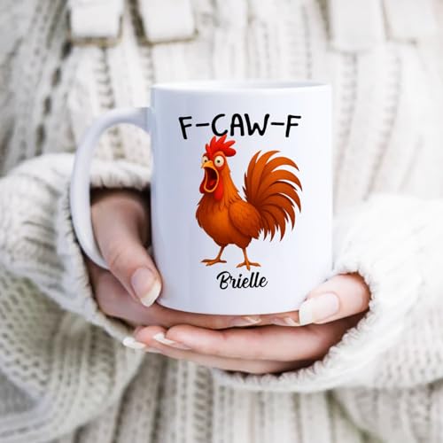 Funny Caw F Chicken Custom Name Rooster | Customised Coffee Mug | 11 OZ