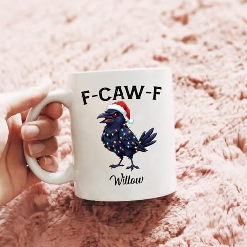 Caw-F Crow Accent Custom Humor Gift For | Customised Coffee Mug | 11 OZ