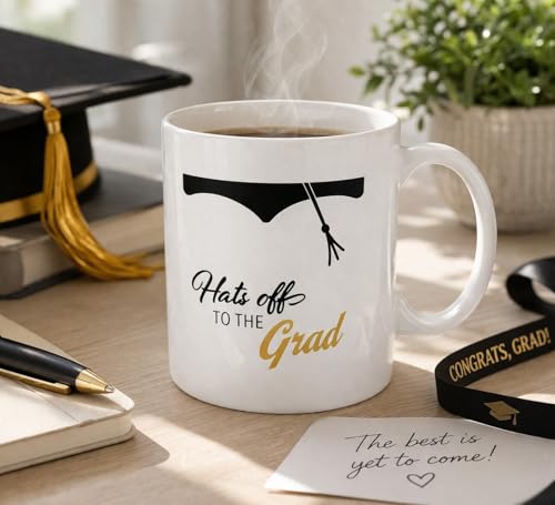 Hats Off to the Grad Graduation Gift for High | Ceramic Coffee Mug | 11 OZ