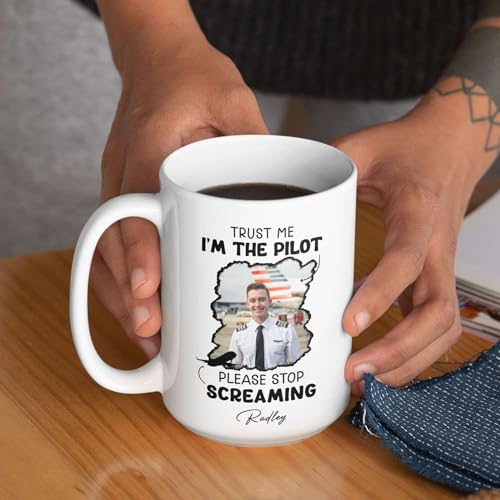 Customized Name And Photo Pilot Trust Me I | Customised Coffee Mug | 11 OZ