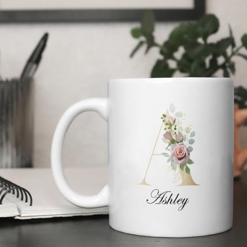 Custom Monogrammed Personalized with | Customised Coffee Mug | 11 OZ