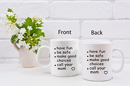 QASHWEY Funny Call Your Mom Graduation Gifts | Ceramic Coffee Mug | 11 OZ