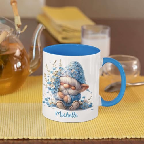 Forget Me Not Gnome Gift For Lover | Customised Coffee Mug | 11 OZ