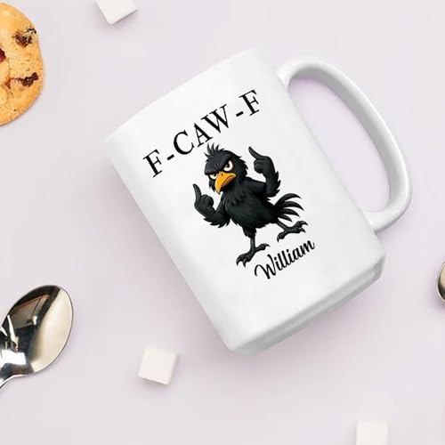 Customized Caw-F Crow Accent Personalized | Customised Coffee Mug | 11 OZ