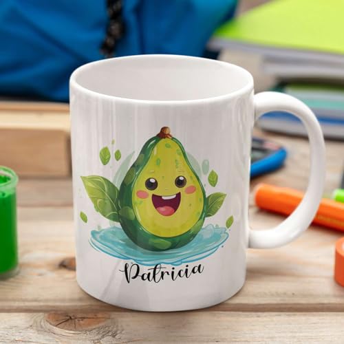 Novelty Avocado Personalized Name Cute | Customised Coffee Mug | 11 OZ