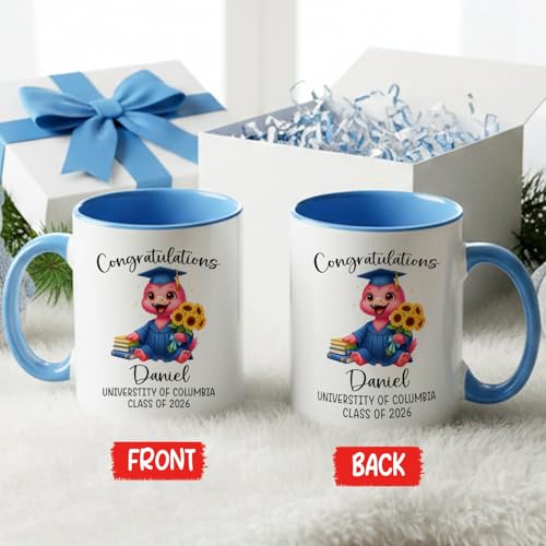 Personalized Name Congratulations Flamingo | Customised Coffee Mug | 11 OZ