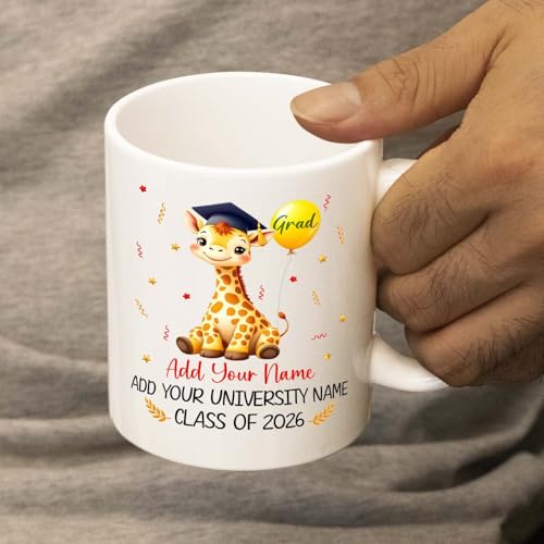 Personalized Graduation Giraffe Gift for | Customised Coffee Mug | 11 OZ