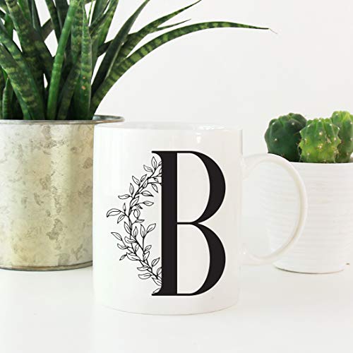 Gift Elegant Design Monogram Initial Letter B | Ceramic Coffee Mug | 11 OZ