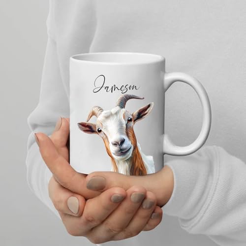 Goat Gifts For Lovers With Custom Name | Customised Coffee Mug | 11 OZ