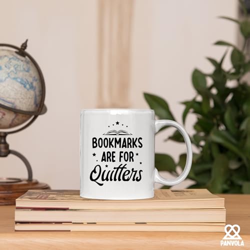 Bookmarks Are For Quitters Book Lovers Gifts | Ceramic Coffee Mug | 11 OZ