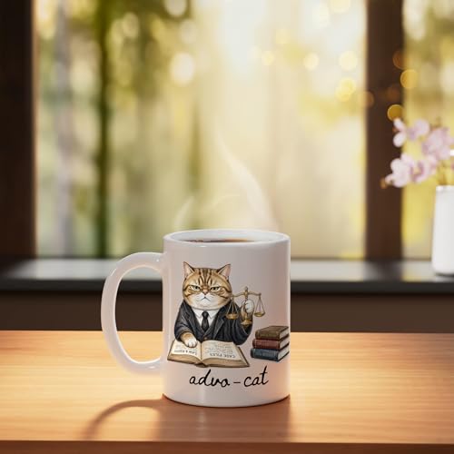 Advo Cat Funny Lawyer Attorney Humor Law | Ceramic Coffee Mug | 11 OZ