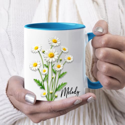 Personalized Daisy Floral Awesome Blossom | Customised Coffee Mug | 11 OZ