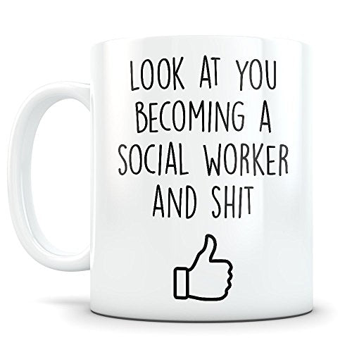 Social Worker Graduation Gifts Master or Work | Ceramic Coffee Mug | 11 OZ