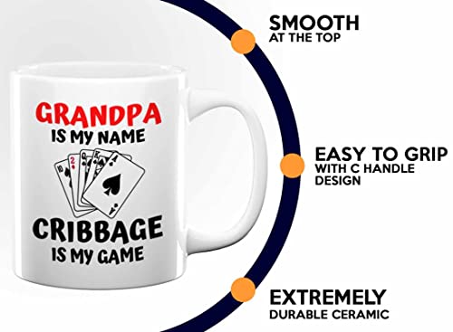 Cribbage Grandpa is my name Card Game Classic | Ceramic Coffee Mug | 11 OZ