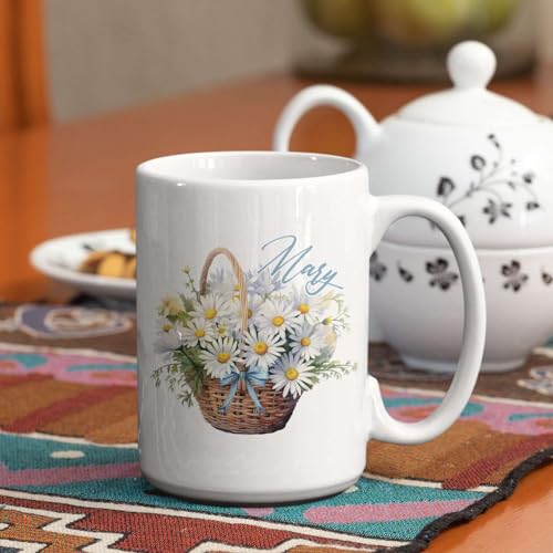 Unique Personalized Name Daisy Travel | Customised Coffee Mug | 11 OZ