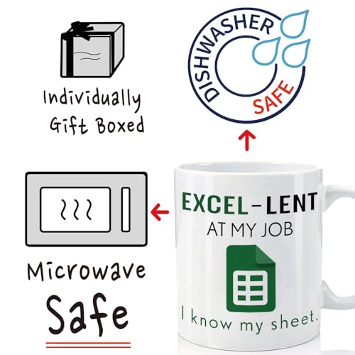 Funny Excel Accountant Gifts for Women Men | Ceramic Coffee Mug | 11 OZ