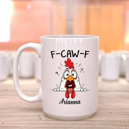 Custom Caw-F Hidden Message Sarcastic Gift | Customised Coffee Mug | 11 OZ