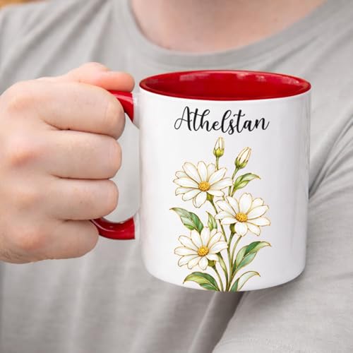 Personalized Daisy Flowers with Name | Customised Coffee Mug | 11 OZ