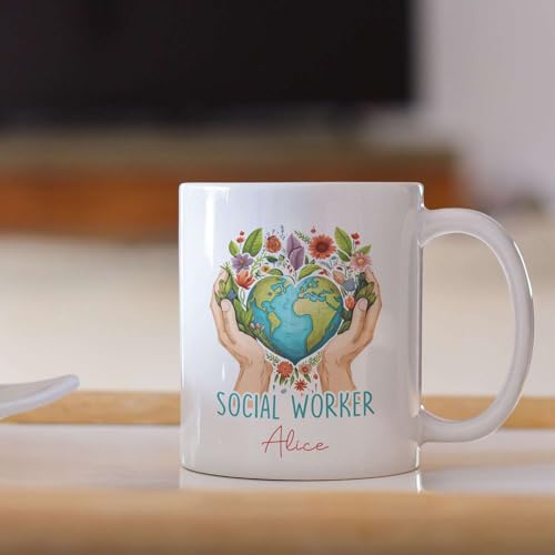 Personalized Choose Name Social Worker | Customised Coffee Mug | 11 OZ