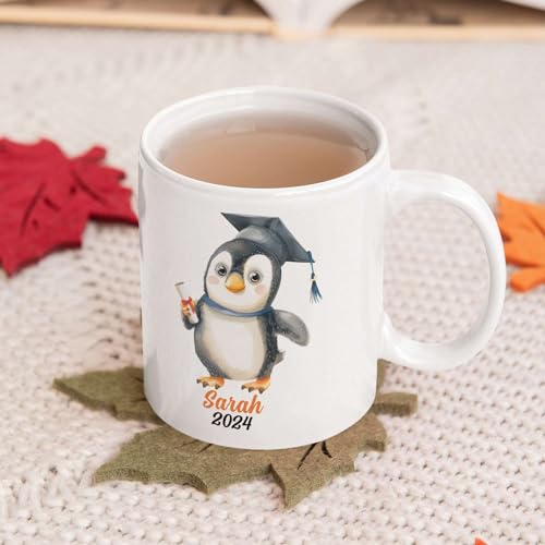 Cute Penguin Wearing Graduation Cap Design | Customised Coffee Mug | 11 OZ