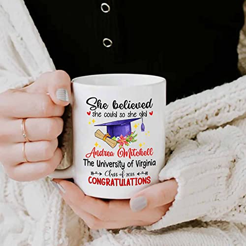 She Believed Could So Did Congratulations | Customised Coffee Mug | 11 OZ