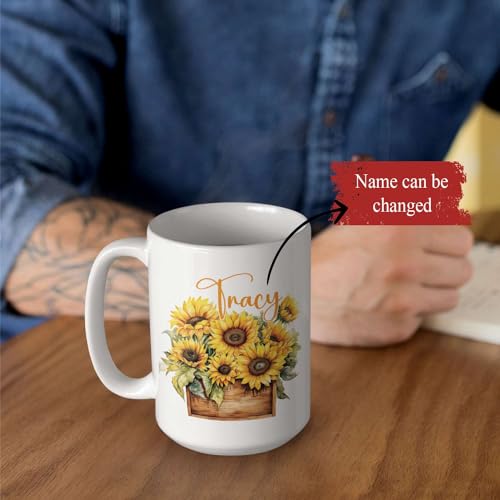 Thoughtful Customized Sunflowers Travel | Customised Coffee Mug | 11 OZ