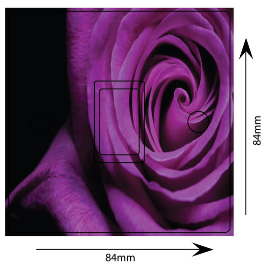 Purple Rose Flower Vibrant Light Switch Cover Skin Sticker Decal